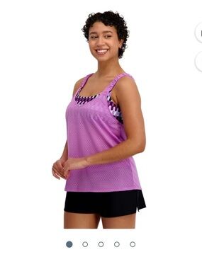ZeroXposur Purple and Black Women's Tankini Top Size M 2piece